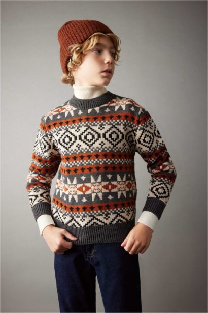 Свитер с круглым вырезом для мальчиков