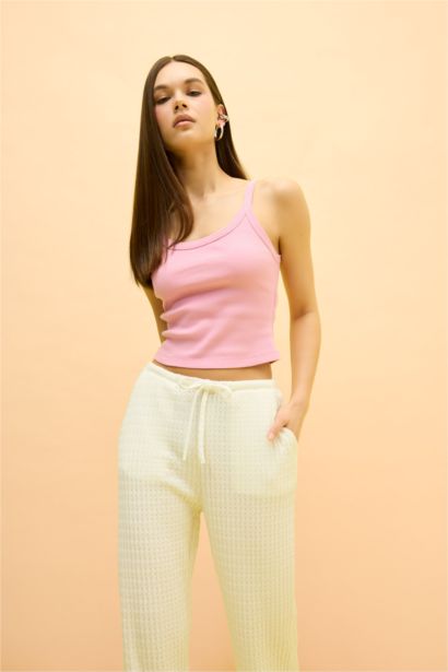 Fitted Corduroy Braided Tank Top