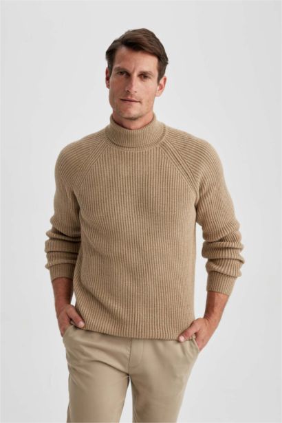 Standard Fit Turtleneck Knitted Pullover