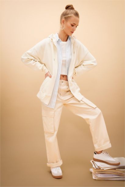 Straight Fit High Waist Standard Length Cargo Pants