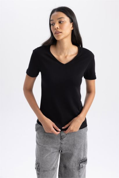 Slim Fit Ribana Short Sleeve T-Shirt