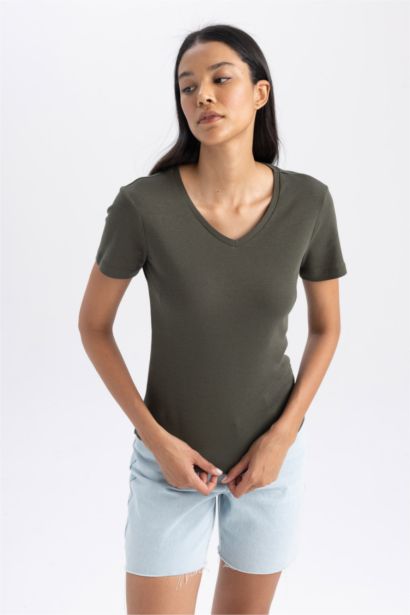 Slim Fit Ribana Short Sleeve T-Shirt