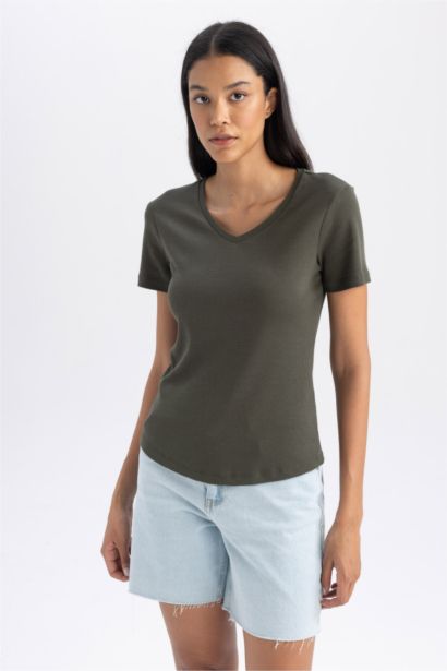 Slim Fit Ribana Short Sleeve T-Shirt