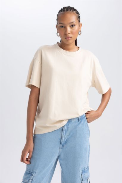 Oversize Fit Crew Neck Short Sleeve T-Shirt