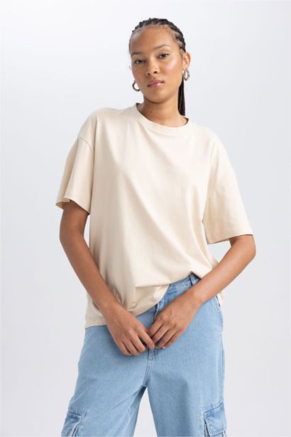 Oversize Fit Crew Neck Short Sleeve T-Shirt