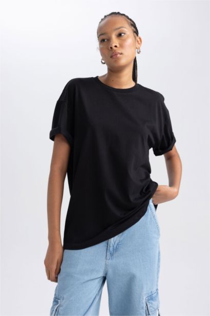 Oversize Fit Crew Neck Short Sleeve T-Shirt