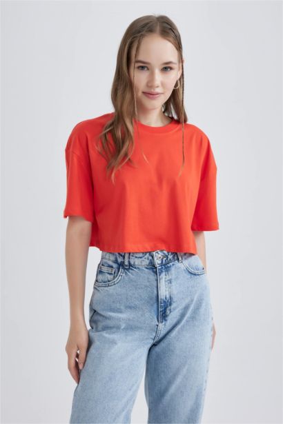 Oversize Fit Cotton Short Sleeve T-Shirt