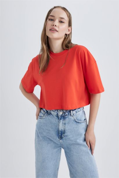 Oversize Fit Cotton Short Sleeve T-Shirt