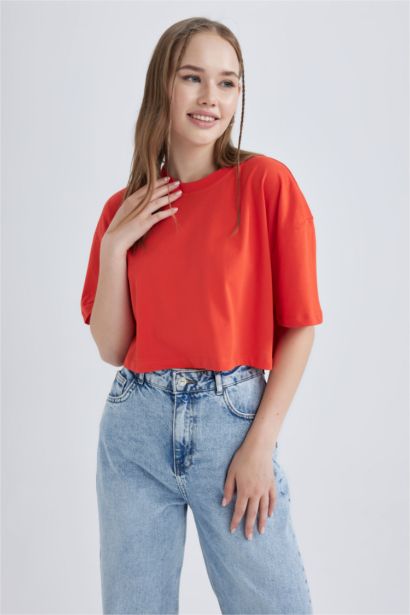 Oversize Fit Cotton Short Sleeve T-Shirt