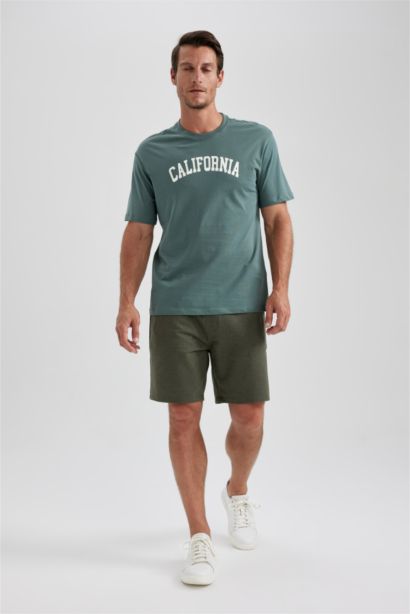 تي شيرت نص ردن بياخة مستديرة وقصة عادية