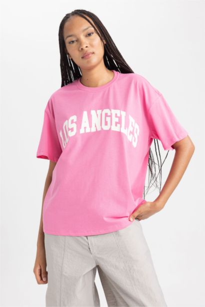 تيشيرت اوفر سايز نص ردن ياخة مستديرة