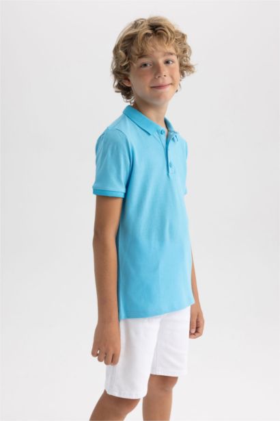 Pike Kısa Kollu Basic Düz Polo Tişört Erkek Çocuk