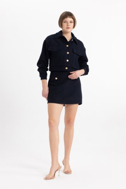 A Cut Lined Normal Waist Mini Skirt