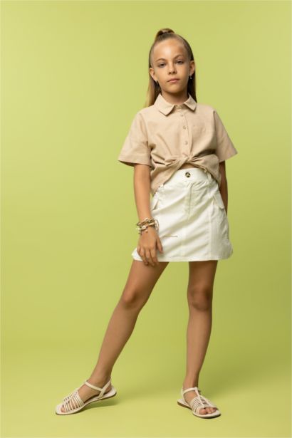 Girl Poplin Regular Fit Skirt