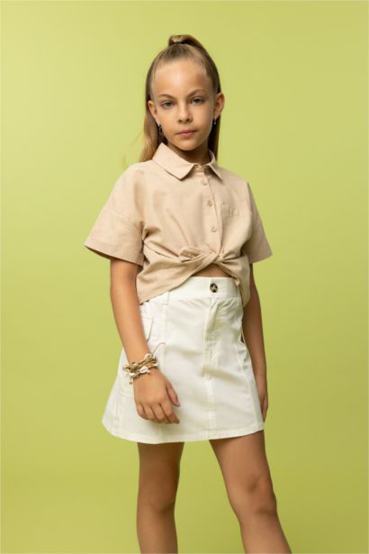 Girl Poplin Regular Fit Skirt