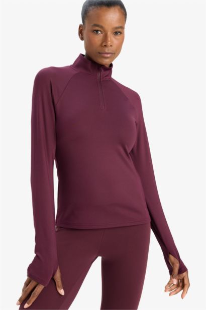 DeFactoFit Standard Fit Zippered Long Sleeve Sports T-Shirt