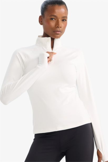 Standard Fit Stand Collar Sports T-Shirt