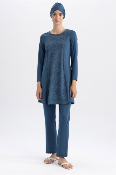 بوركيني بقصة عادية من 3 قطع