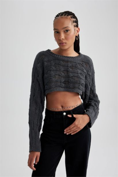 қалыпты пішім қайық тәріздес жаға трикотаж Пулловер