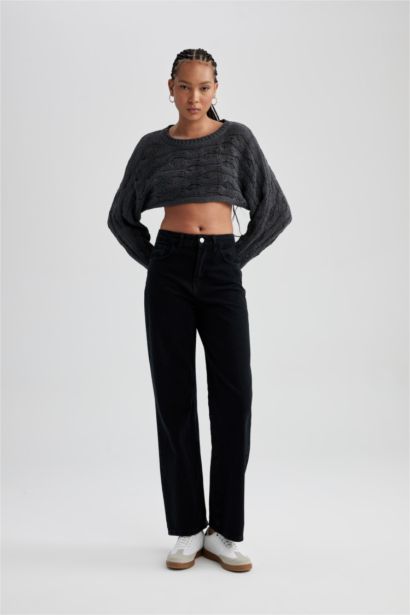 қалыпты пішім қайық тәріздес жаға трикотаж Пулловер