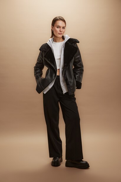 High Waist Wide Leg Trousers