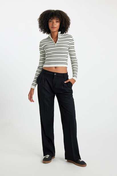 High Waist Wide Leg Trousers