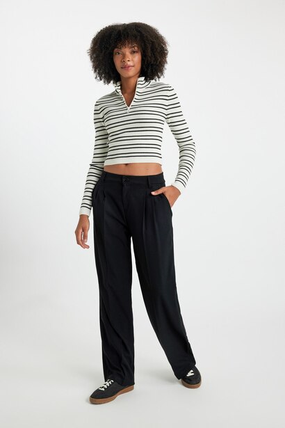 High Waist Wide Leg Trousers