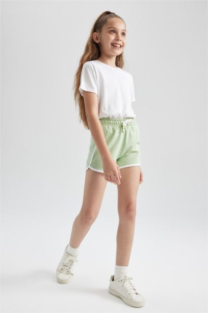 Girl Regular Fit Sweatshirt Fabric Shorts