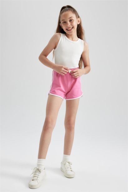 Girl Regular Fit Sweatshirt Fabric Shorts
