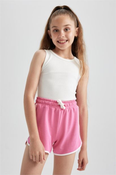 Girl Regular Fit Sweatshirt Fabric Shorts