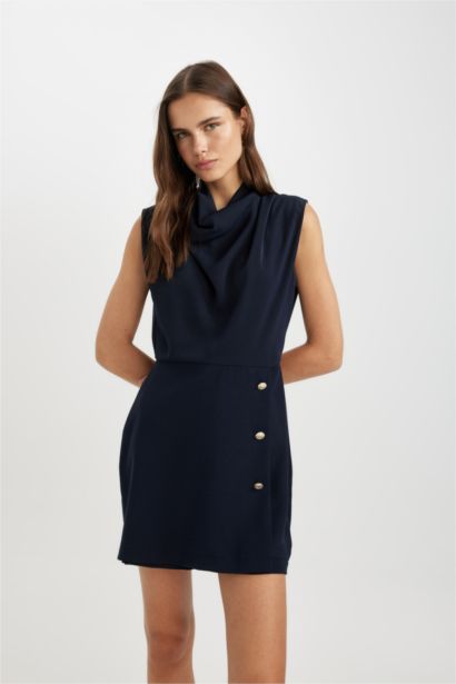 Scoop Neck Crepe Sleeveless Jumpsuit