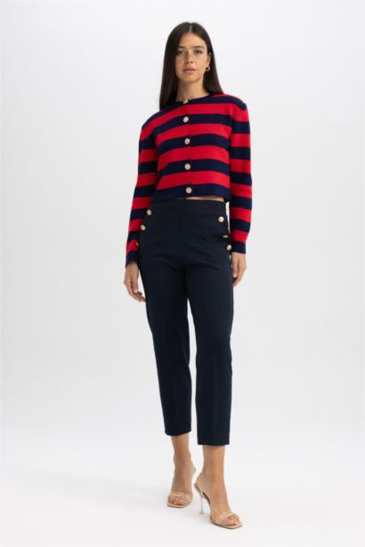 Брюки Carrot Fit базовые с высокой талией