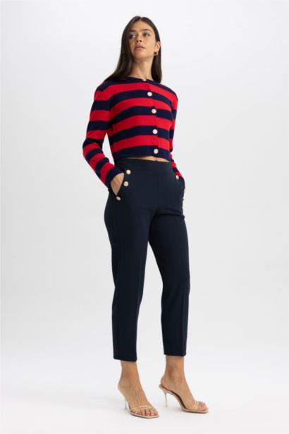 Брюки Carrot Fit базовые с высокой талией