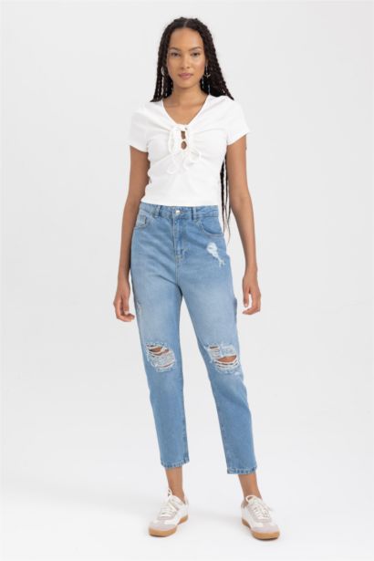 Slim Fit V-Neck Camisole Short Sleeve T-Shirt