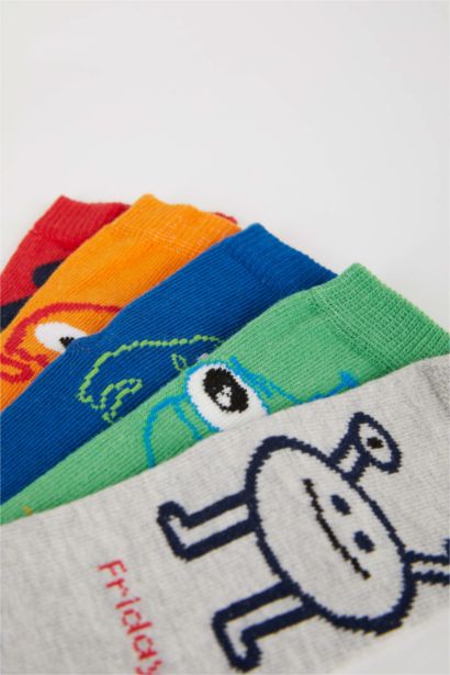 Baby Boy 5 Piece Cotton Long Socks