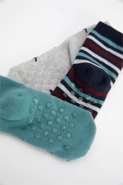 3'lü Pamuklu Uzun Çorap Erkek Bebek