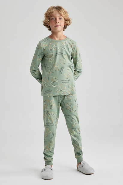 Boy Patterned 2 Piece Pajama Set