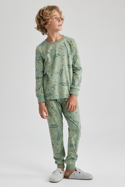 Boy Patterned 2 Piece Pajama Set