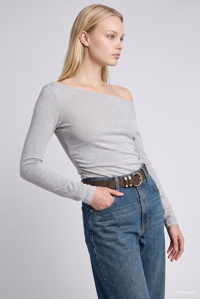 Kadın Oval Toka Suni Deri Jean Kemeri