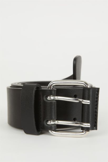 Man Faux Leather Belt