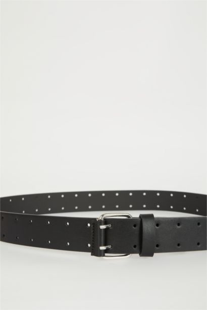 Man Faux Leather Belt