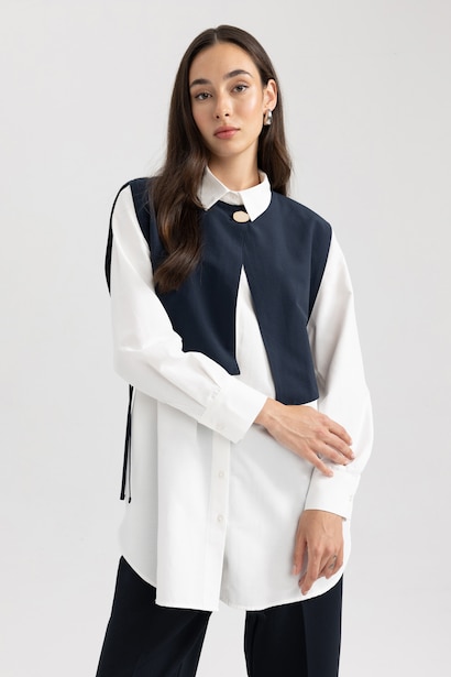 Regular Fit Poplin Long Sleeve Tunic