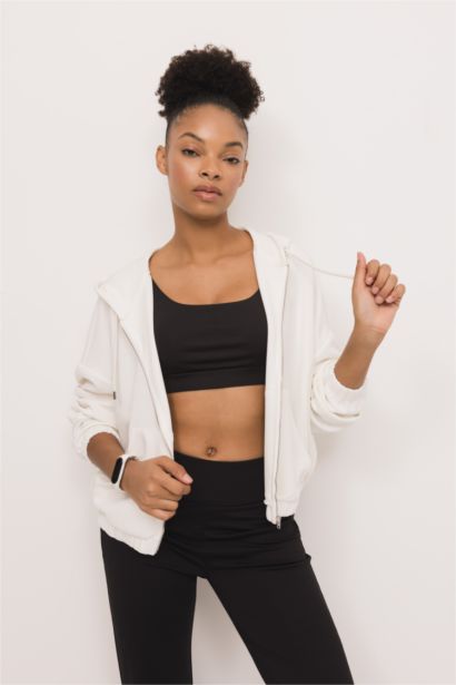 DeFactoFit Oversize Hooded Premium Zippered Sweatshirt