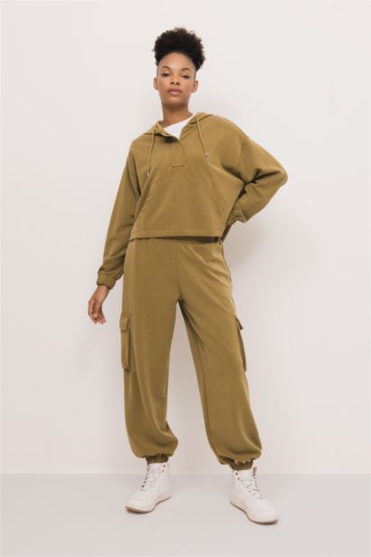 DeFactoFit Oversize Fit Modal Cargo Jogger Sweatpants