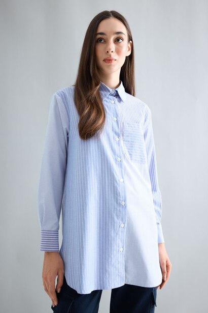 Relax Fit Poplin Long Sleeve Tunic