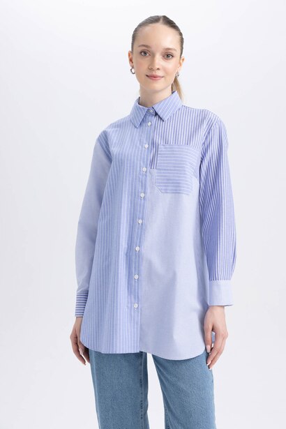 Relax Fit Poplin Long Sleeve Tunic