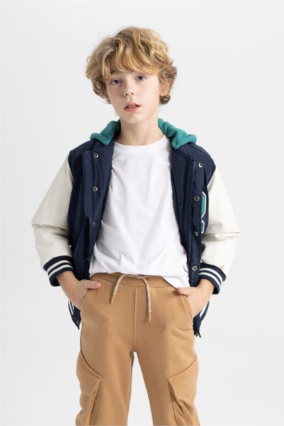 Boy Removable Hooded Bomber Jacket
