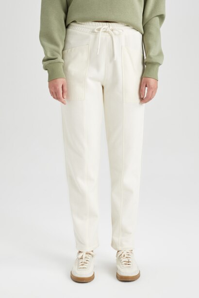 Regular Fit Thick Sweatshirt Fabric Trousers