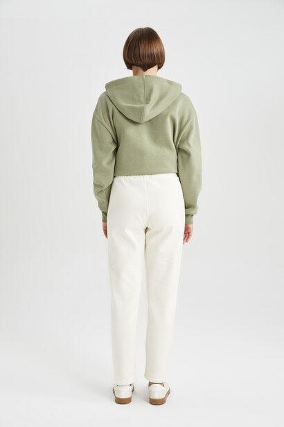 Regular Fit Thick Sweatshirt Fabric Trousers