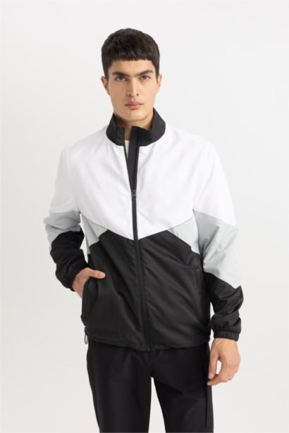 Su İtici Mevsimlik Baharlık Hafif Mont Dik Yaka Fermuarlı Cepli